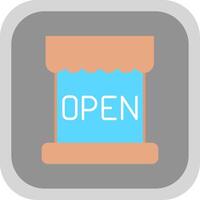 Open Flat Round Corner Icon vector