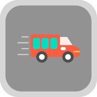 Delivery Truck Flat Round Corner Icon vector