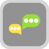 Chat Flat Round Corner Icon vector