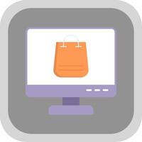 Online Shopping Flat Round Corner Icon vector