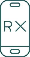 Rx Line Gradient Round Corner Icon vector