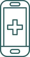 Health Line Gradient Round Corner Icon vector