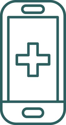 Health Line Gradient Round Corner Icon