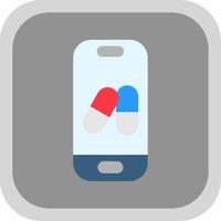 Smartphone Flat Round Corner Icon vector