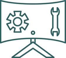 Technical Support Line Gradient Round Corner Icon vector