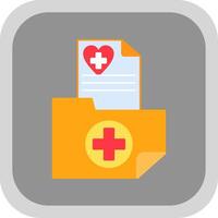 Medical Folder Flat Round Corner Icon vector