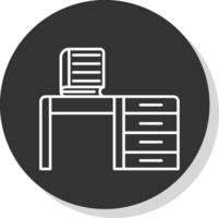 Table Line Grey Circle Icon vector