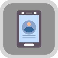 Avatar Flat Round Corner Icon vector