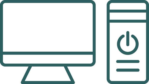 Computer Line Gradient Round Corner Icon vector