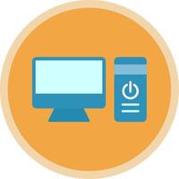 Computer Flat Multi Circle Icon vector