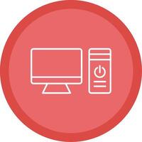 Computer Line Multi Circle Icon vector