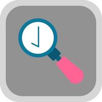 Magnifying Glass Flat Round Corner Icon vector