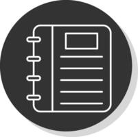 Note Book Line Grey Circle Icon vector