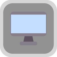 Monitor Flat Round Corner Icon vector