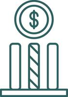 Dollar Line Gradient Round Corner Icon vector