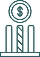 Dollar Line Gradient Round Corner Icon vector