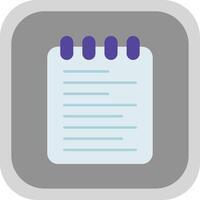 Note Pad Flat Round Corner Icon vector