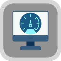 Speed Test Flat Round Corner Icon vector