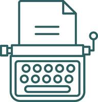 Typewriter Line Gradient Round Corner Icon vector