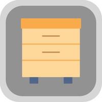 Drawer Flat Round Corner Icon vector