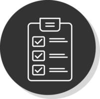 Checklist Line Grey Circle Icon vector