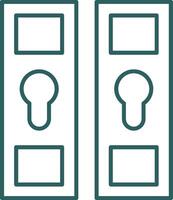 Locker Line Gradient Round Corner Icon vector