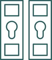 Locker Line Gradient Round Corner Icon vector