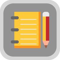 Notebook Flat Round Corner Icon vector