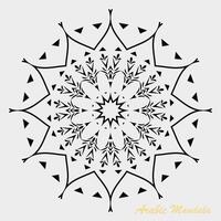 Creative black white floral Arabic mandala background template vector