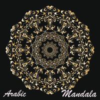 creativo dorado floral Arábica mandala antecedentes modelo vector