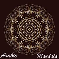 Creative golden floral arabic mandala background template vector