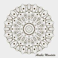 Creative black white floral Arabic mandala background template vector