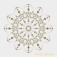 Creative black white floral Arabic mandala background template vector