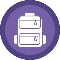 Backpack Glyph Multi Circle Icon vector