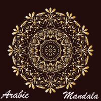 Creative golden floral arabic mandala background template vector