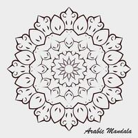 Creative black white floral Arabic mandala background template vector