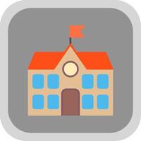 School Flat Round Corner Icon vector