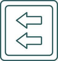 Fast Backward Line Gradient Round Corner Icon vector