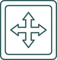 Cross Symbol Line Gradient Round Corner Icon vector
