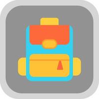 Backpack Flat Round Corner Icon vector