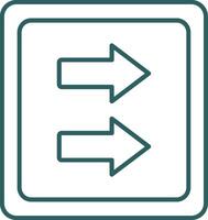 Fast Forward Line Gradient Round Corner Icon vector