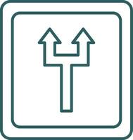 Up Line Gradient Round Corner Icon vector