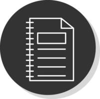 Notebook Line Grey Circle Icon vector