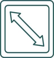 Right Down Line Gradient Round Corner Icon vector