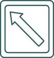 Arrow Left Line Gradient Round Corner Icon vector