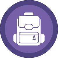 Backpack Glyph Multi Circle Icon vector