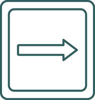 Right Line Gradient Round Corner Icon vector