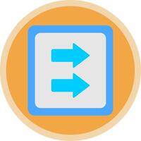 Fast Forward Flat Multi Circle Icon vector