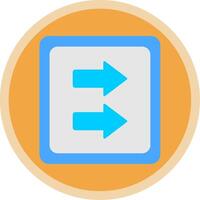 Fast Forward Flat Multi Circle Icon vector