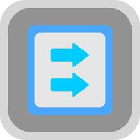 Fast Forward Flat Round Corner Icon vector